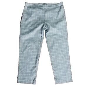 Avenue Pants Womens Plus Size 24 Average Gray Plaid Pull On Business Career
